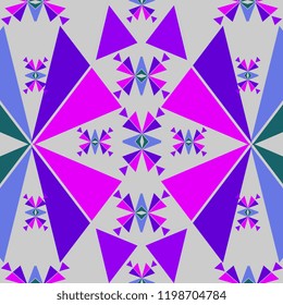 Vector kaleidoscope pattern, multicolor tiles in Art Nouveau modern pinky style illustration background ready for fashion textile print.
