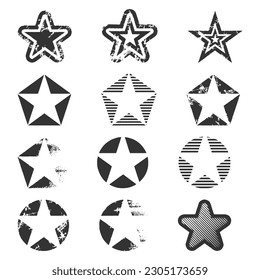 Vector kaleidoscope stars. crazy multicolor star set isolated
