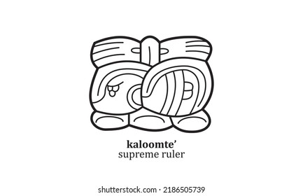 vector kaloomte'(supreme ruler)mayan symbol hieroglyphic illustration icon