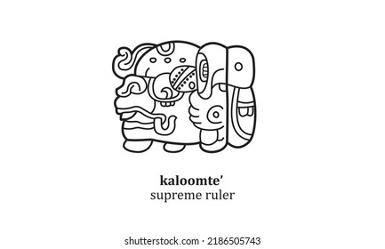 vector kaloomte'(supreme ruler)mayan symbol hieroglyphic illustration icon