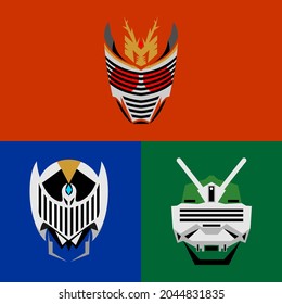 vector kamen rider head icon with a simple, minimalist but still cool and unique style