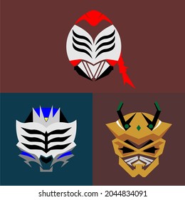 vector kamen rider head icon with a simple, minimalist but still cool and unique style