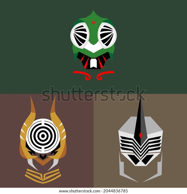 Vector Kamen Rider Head Icon Simple Stock Vector (Royalty Free ...