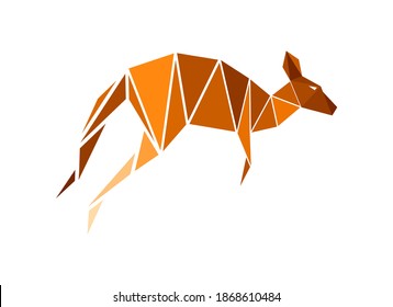 Vector kanagroo in low poly style