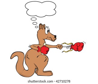 vector kangaroo boxing loses glove concept trouble