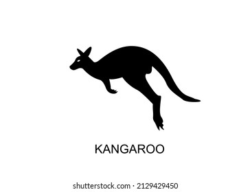ilustración de silueta de salto de canguro vectorial 