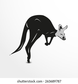 Vector kangaroo web flat icon illustration.