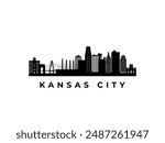 Vector Kansas City skyline. Travel Kansas City famous landmarks. Business and tourism concept for presentation, banner, web site.