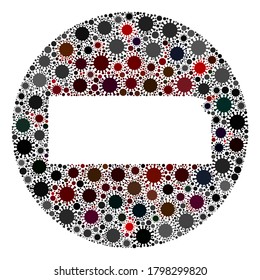 Vector Kansas State Map Collage des SARS-Virus. Die Infektion greift das Quarantäneregional aus der Außenzone an. Stencils kreisen Kansas Staatskollektion mit Infektionsgegenständen.