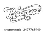 Vector Kansas text typography design for tshirt hoodie baseball cap jacket and other uses vector