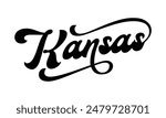 Vector Kansas text typography design for tshirt hoodie baseball cap jacket and other uses vector