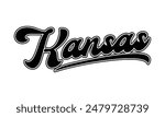 Vector Kansas text typography design for tshirt hoodie baseball cap jacket and other uses vector