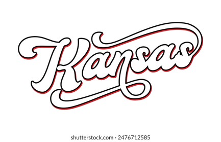 Vector Kansas text typography design for tshirt hoodie baseball cap jacket and other uses vector