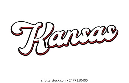 Vector Kansas text typography design for tshirt hoodie baseball cap jacket and other uses vector