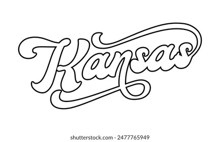 Vector Kansas text typography design for tshirt hoodie baseball cap jacket and other uses vector