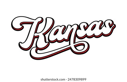 Vector Kansas text typography design for tshirt hoodie baseball cap jacket and other uses vector