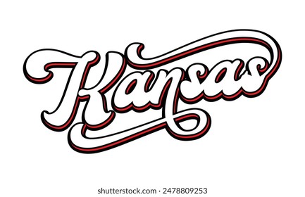Vector Kansas text typography design for tshirt hoodie baseball cap jacket and other uses vector