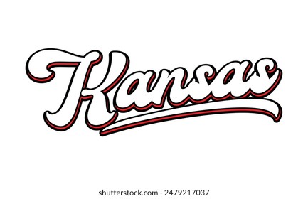 Vector Kansas text typography design for tshirt hoodie baseball cap jacket and other uses vector