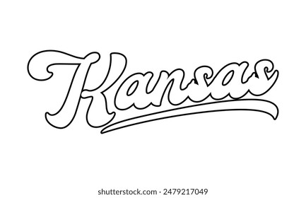 Vector Kansas text typography design for tshirt hoodie baseball cap jacket and other uses vector