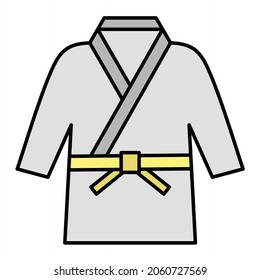 Vector Karate Costume Filled Outline Icon Stock Vector (Royalty Free ...