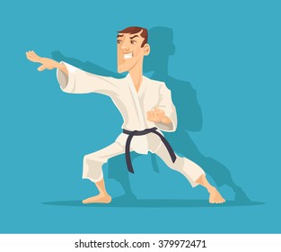 Vector karate flat illustration