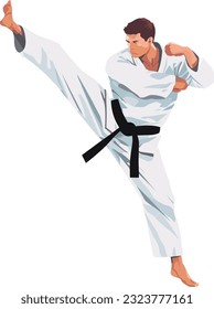 Vector karate kung fu master ilustración