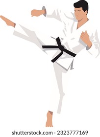 Vector karate kung fu master ilustración