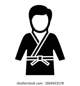 Vector Karate Master Glyph Icon Design
