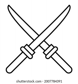 Vector Katana Outline Icon Design
