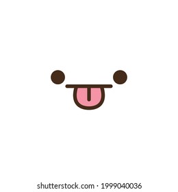 Vector kawaii anime emoji isolated icons set. Cartoon logo collection. Outline clipart drawing. Japanese manga face illustration.