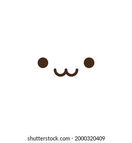 Vector kawaii anime emoji isolated icons set. Cartoon logo collection. Outline clipart drawing. Japanese manga face illustration.