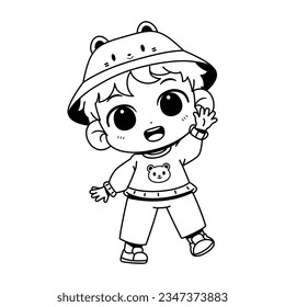 vector kawaii boy cartoon set illustration isolated