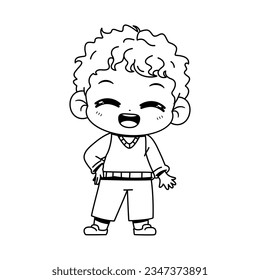 vector kawaii boy cartoon set illustration isolated