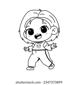 vector kawaii boy cartoon set illustration isolated