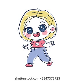 vector kawaii boy cartoon set illustration isolated