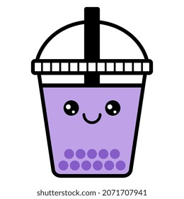 Vector Kawaii Bubble Tea Character Illustration