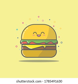 Vector kawaii Burger , cute burger