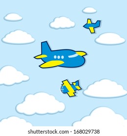 vector kawaii cartoon airplane