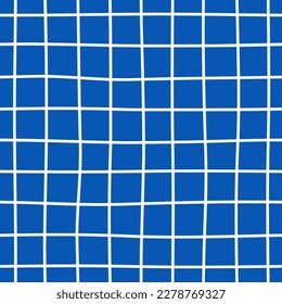 Vector kawaii marca el patrón monocromo azul transparente. Mosaico de piscina azul de imitación