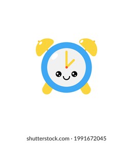 Ilustración del carácter del reloj de vector Kawaii