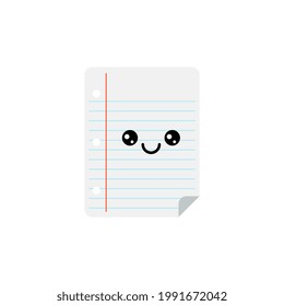 Vector Kawaii File Paper Character Illustration