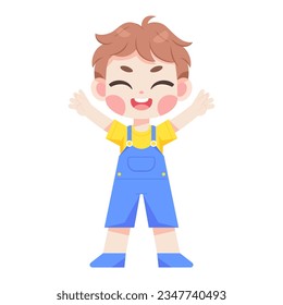 vector kawaii little boy character illustration isolated