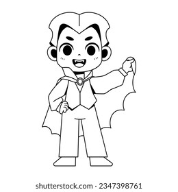 vector kawaii little dracula cartoon illustration isolated