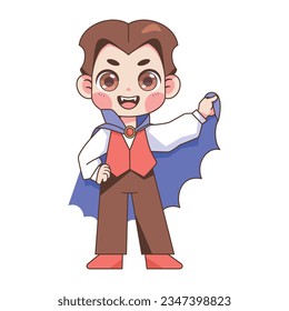 vector kawaii little dracula cartoon illustration isolated