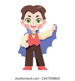 vector kawaii little dracula cartoon illustration isolated