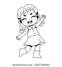 vector kawaii little girl character illustration isolated