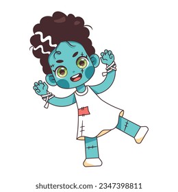 vector kawaii little monster bride cartoon illustration isolated