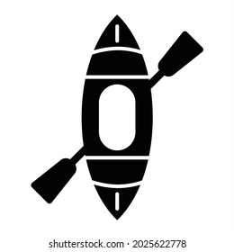 Vector Kayak Glyph Icon Design
