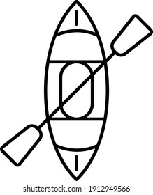 Vector Kayak Outline Icon Design
