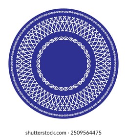 Vector Kazakh folk pattern.  Ethnic Round national pattern of the peoples of the Great Steppe, Kazakh, Mongols, Kyrgyz, Kalmyks, Buryats. circle, frame border. House of nomads. For sandblaster.